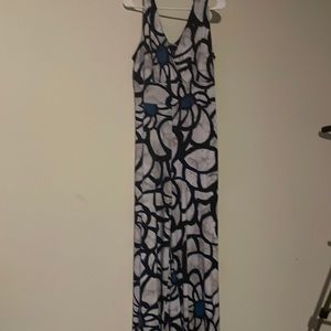 Clara SunWoo Signature Jumpsuit in Navy and White Large